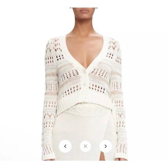 Jonathan Simkhai Joyce Cardigan Bone Multi Womens Size Large NWT $445 - Picture 1 of 16